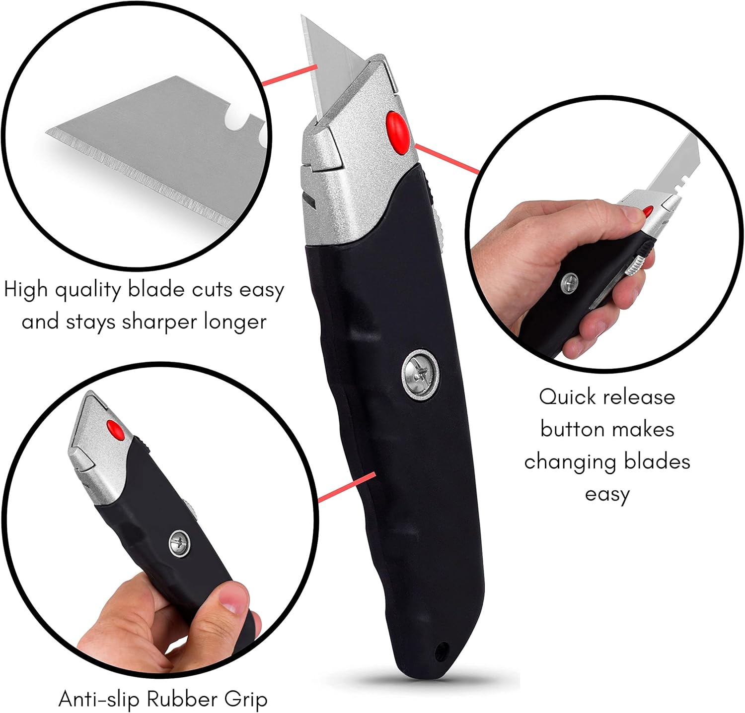 Internet's Best - Utility Knife - Premium & Classic Box Cutter, Retractable Razor