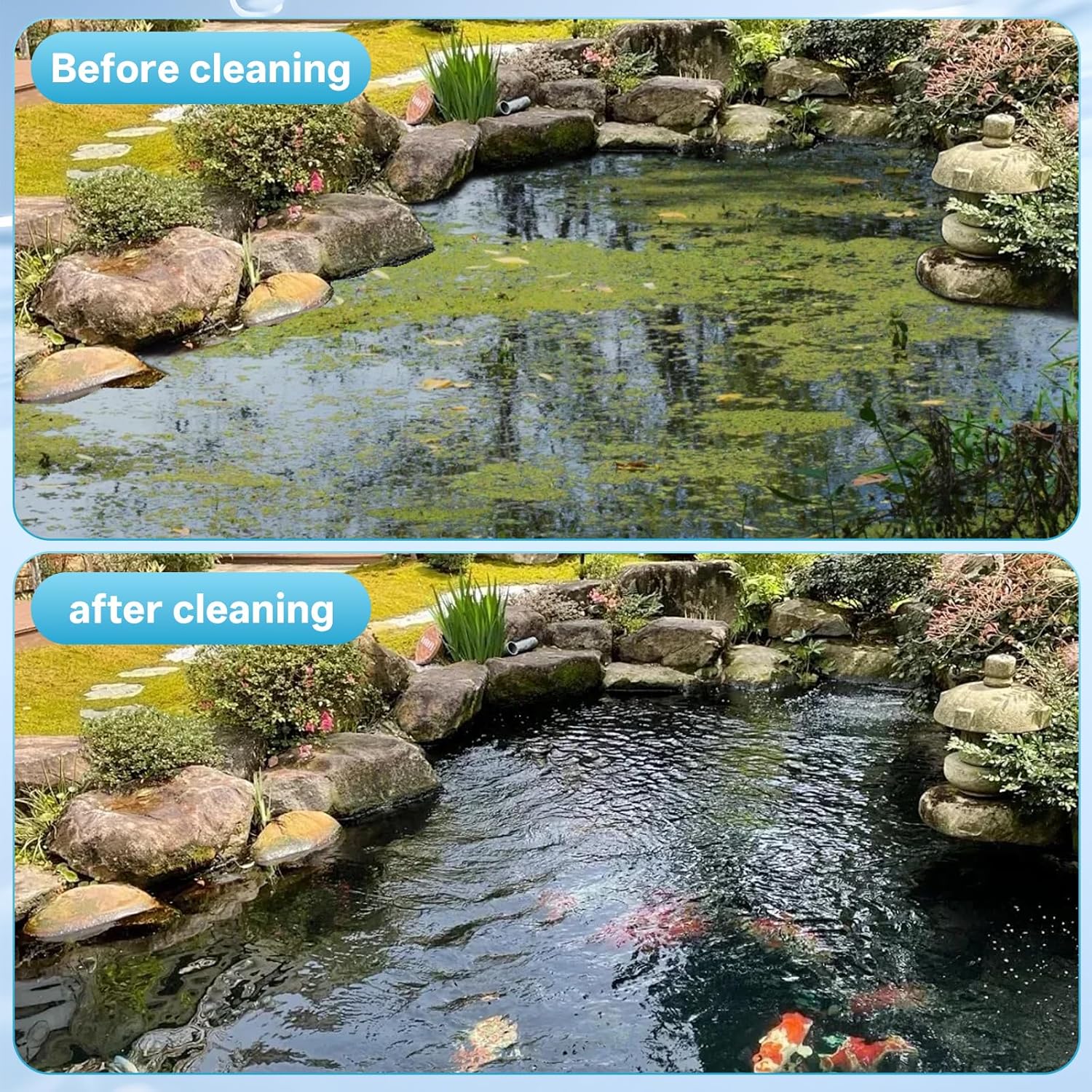 14ft Stainless Steel Lake Weed Roller, Beach Roller Lake Weed Remover, Rid Weeds Roots and Muck Buildup, 4 Aluminum Handles, 6 Preassembled Stainless Steel Blades, Easy Assembly with Gloves Attached