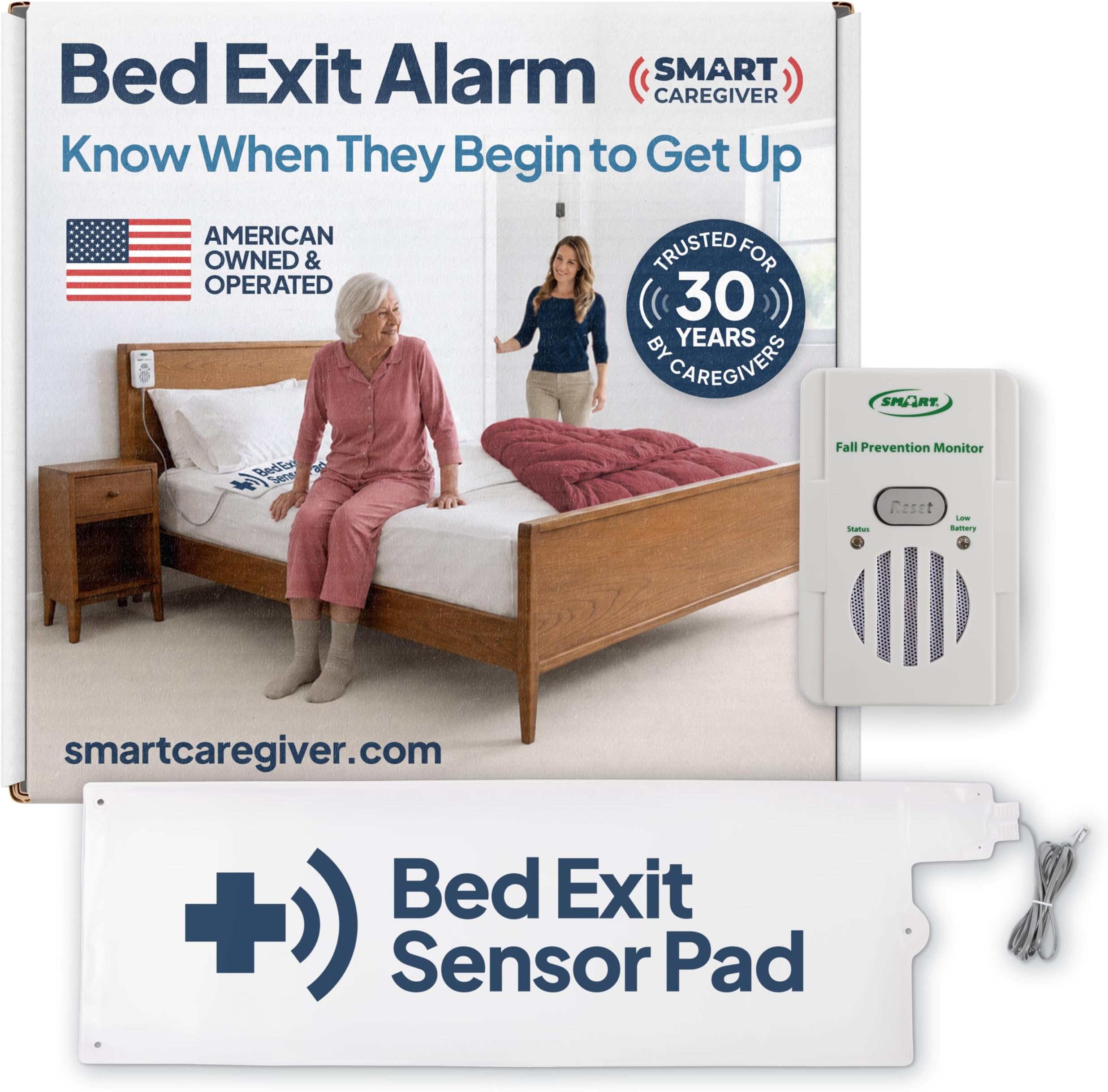 Smart Caregiver Bed Alarm for Elderly Adults, Alerts You When They Get Up
