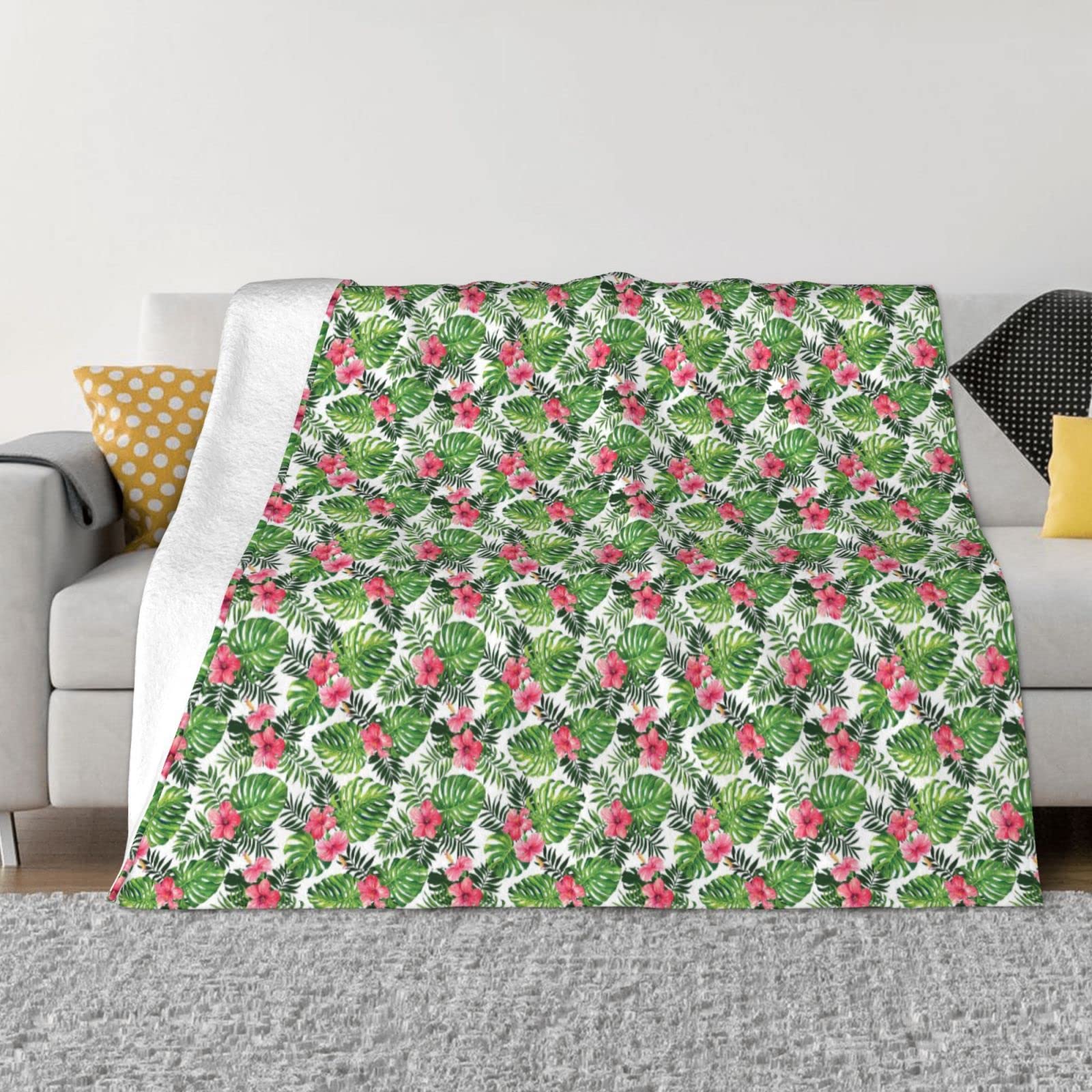 Couverture flanelle tropicale douce pour vos soirées canapé et nuits fraîches