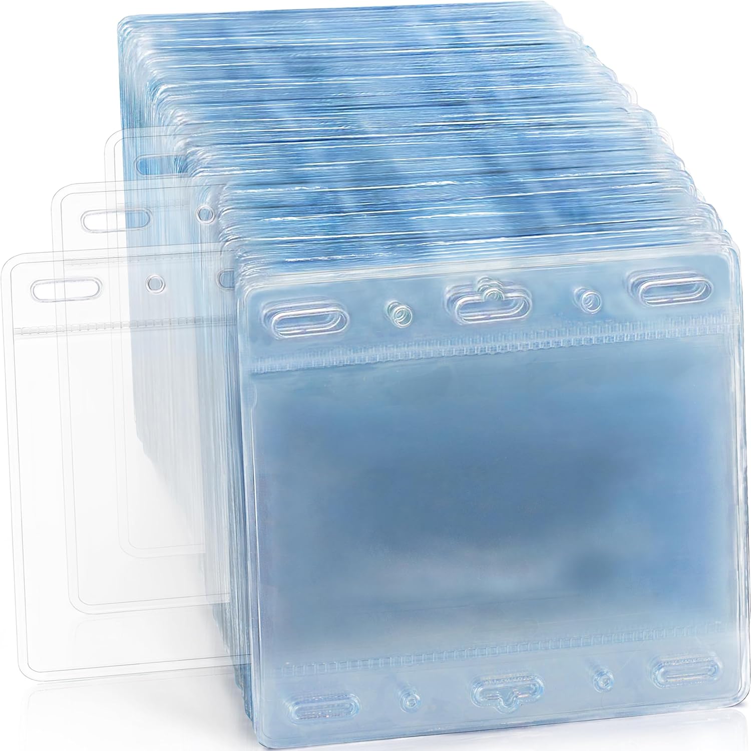EcoEarth Horizontal Card Protector with Soft Edge (Large 4x3, 1000 Pack) Clear Plastic Pouch for ID Name Badge Holders, Conference Nametag Sleeves, No Zipper for Quick & Easy Loading of Card Inserts