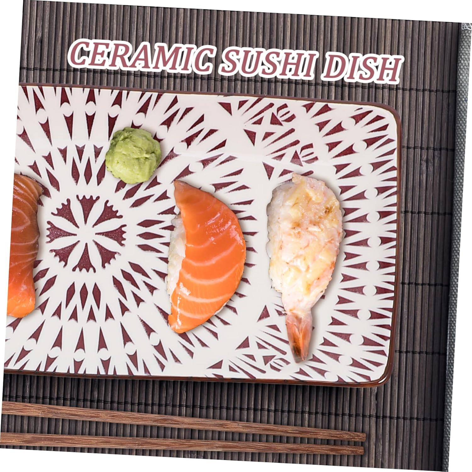 2sets Ceramic Sushi Serving Dish Chopsticks and Condiment Plates Elegant Decorative Food Plate for Sushi Sashimi and Snacks Stylish Tableware for Home and Restaurants