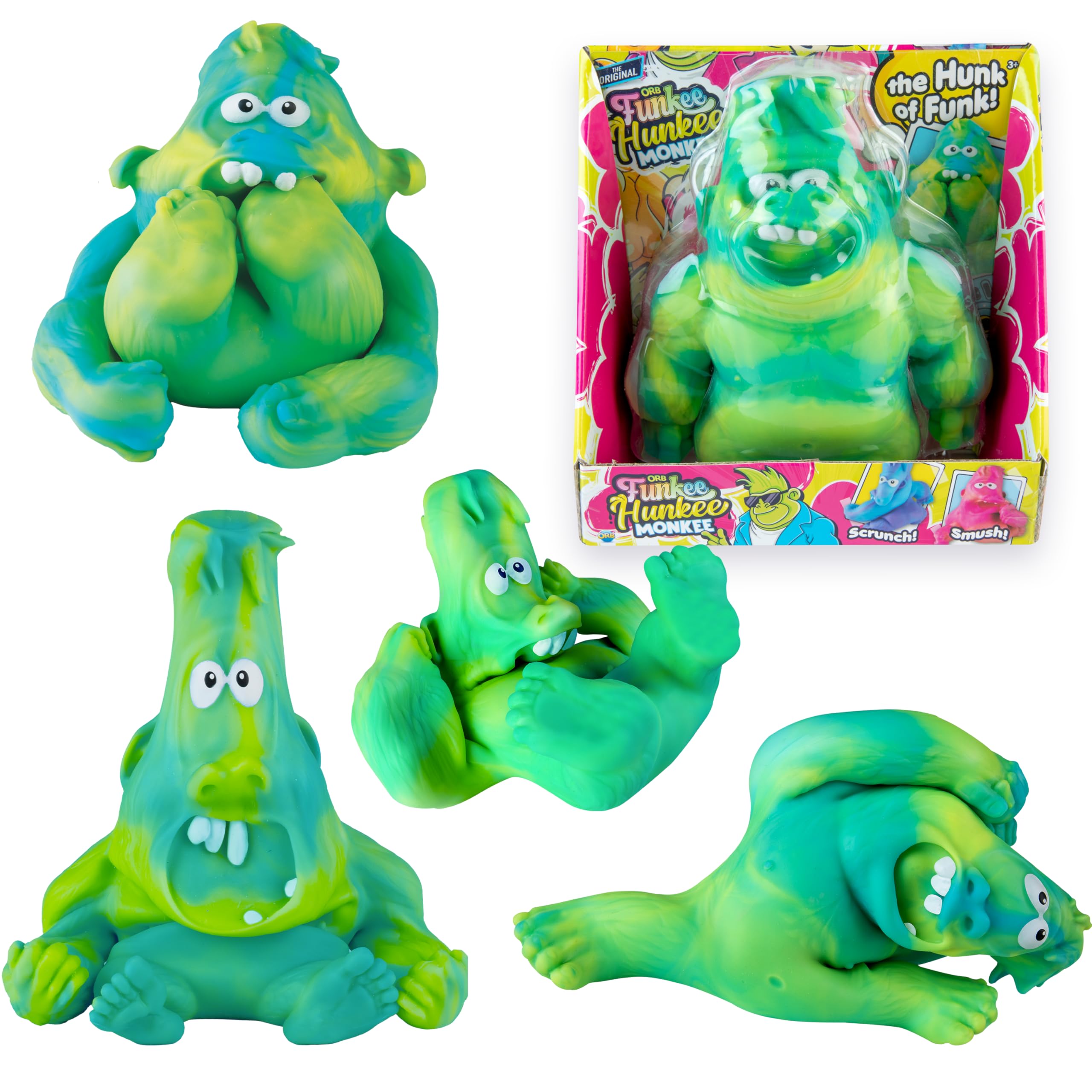 ORB Hunkee Funkee Monkee Jumbo Squishy Monkey Toy (Green/Blue
