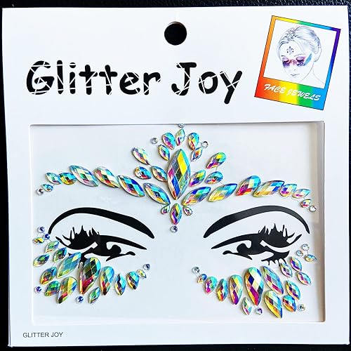 Miniatura 4 de Joyas de gemas faciales, calcomanías de tatuaje de joyas faciales para festivales, gemas corporales pegadas en la cara, tatuajes faciales temporales