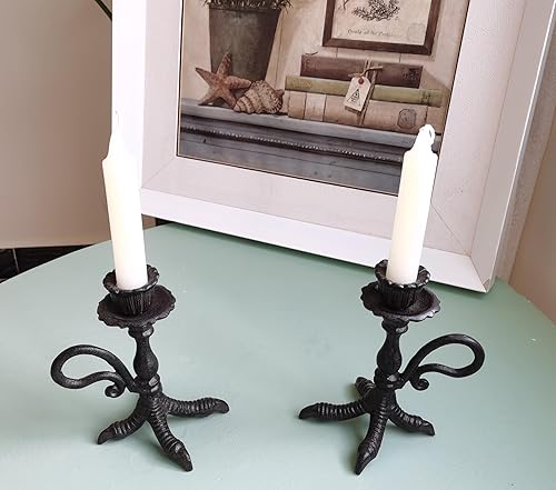 Miniatura 8 de Claw Foot Candlestick Holders - Feet Taper Candle Holders, Black Candlesticker Holders Set 2