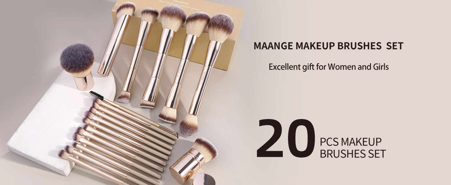 MAQuillAGE セット Amazon.com: MAANGE 20 Pcs Makeup Brushes with Gift Box