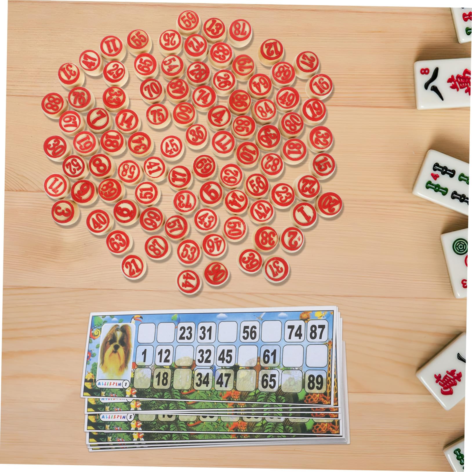 Jeu de Bingo de Fête en Bois, Set Jeu, Jeu Famille Adulte