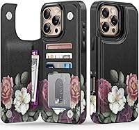 Vista 501 de LETO para iPhone 15 Pro Funda tipo cartera - Tapa tipo folio con patada - Diseños de moda - Tarjetero - Funda protectora para mujeres y niñas - 6.1