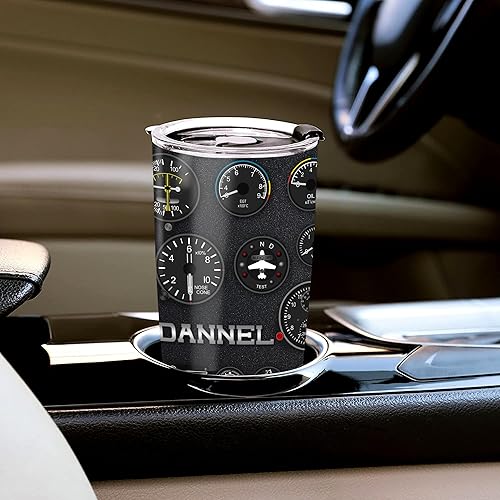 Miniatura 3 de TWENTI Vaso de acero inoxidable personalizado con tapa I'd Rather be Flying de acero inoxidable de doble pared al vacío, taza de viaje de 20 onzas,