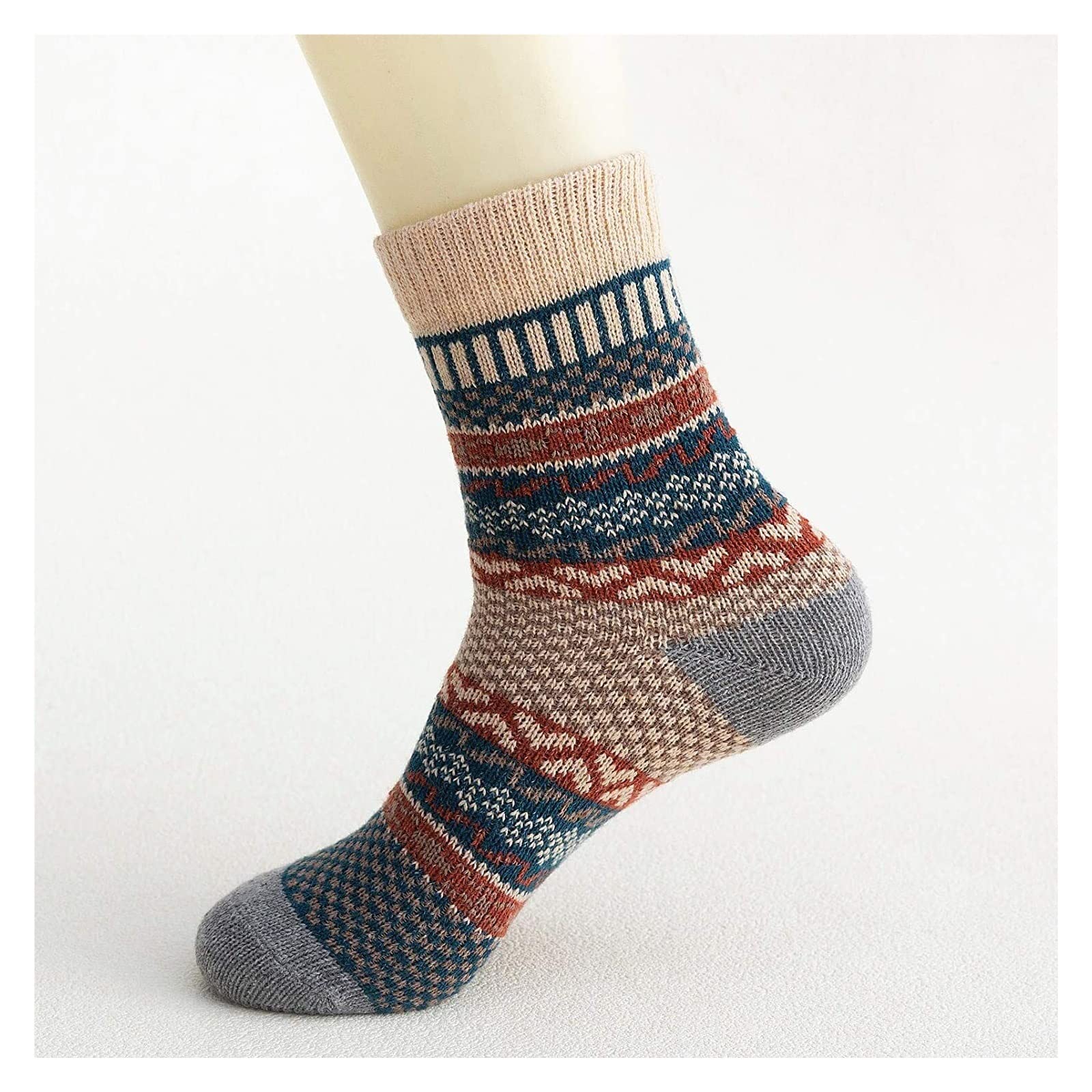 Calcetines 5 pares de calcetines de invierno cálidos y acogedores para mujer Calcetines casuales vintage para mujer Suaves Calcetine