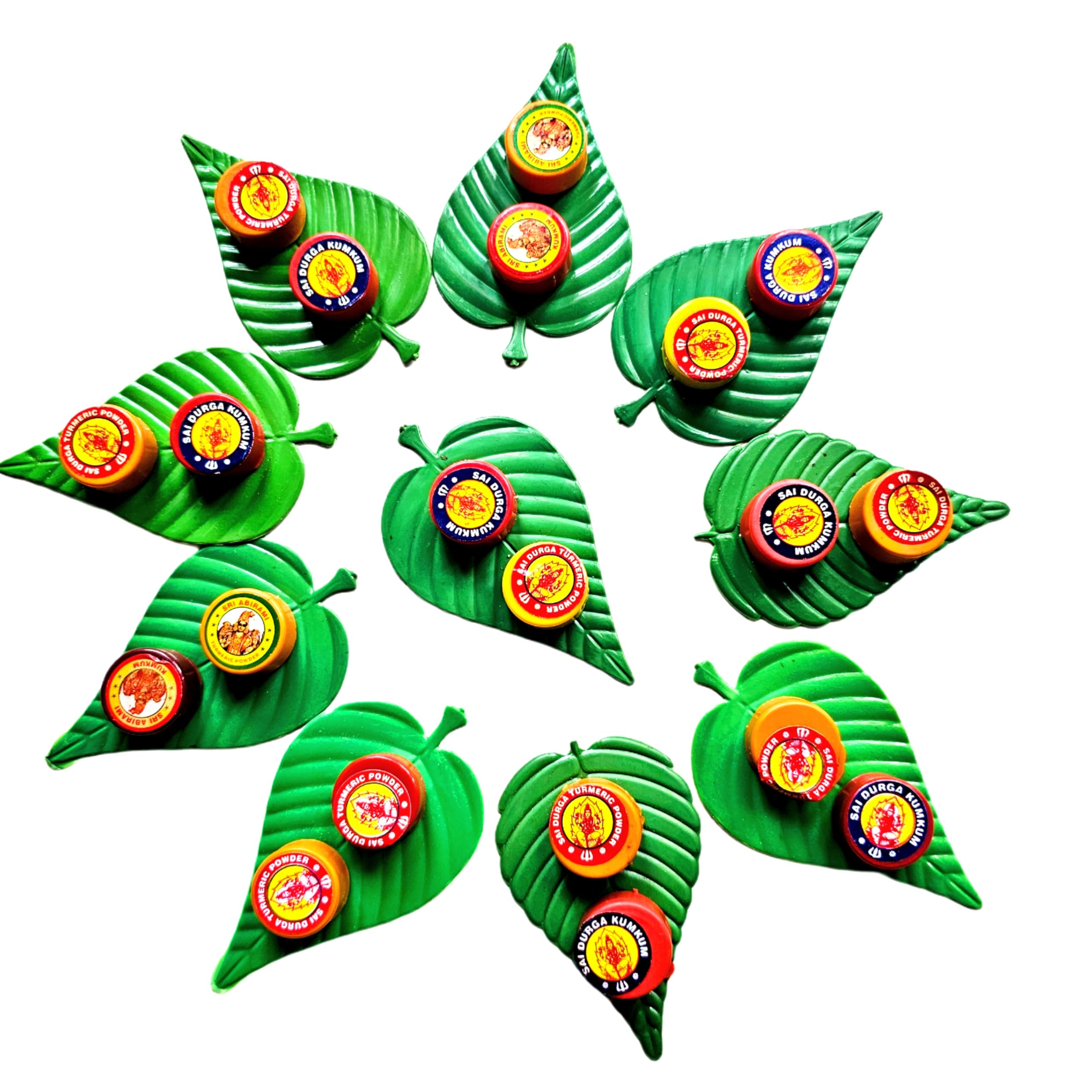 Leaf Tamboolam Set - Kumkum & Turmeric Pooja Thali -6