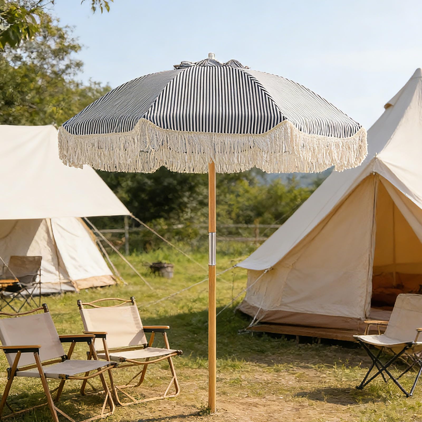Parasol przeciwsłoneczny na taras, wiatroszczelny parasol z ramą z włókna szklanego, odpowiedni do kawiarni i użytku na zewnątrz, 1,8 m
