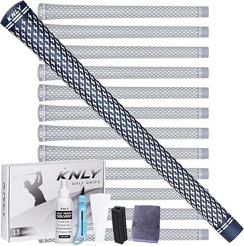 Miniatura 12 de KNLY Juego de empuñaduras de golf 360 de 13 unidades - Empuñaduras de goma suave para palos de golf con cintas y kit completo de regripping a
