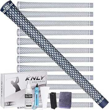 KNLY 360 Golf Grips 13 Piece Set - Soft Rubber Golf Club Grips, Non-Slip & High Traction, Grip with Tape & Grips - Choose from Full Ripping Kit Standard, Navy Pro Kit 13 Grips & All Repairs Included