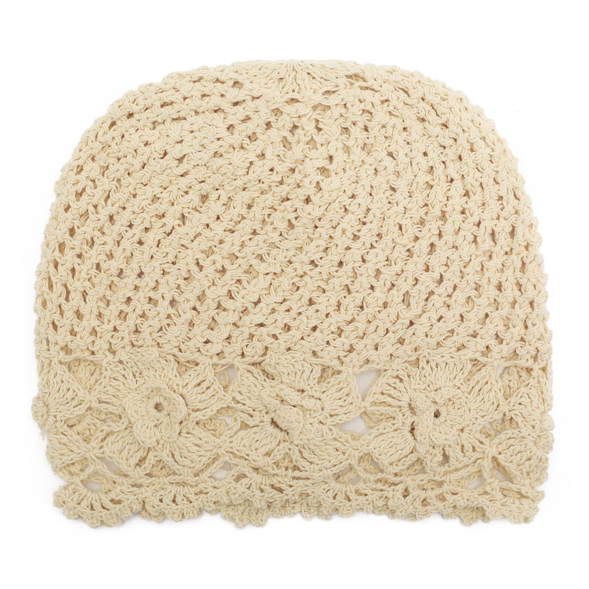 ZLYC Damska bawełniana szydełkowana luźna czapka beanie, ręcznie robiona, dzianinowa letnia czapka z czaszką