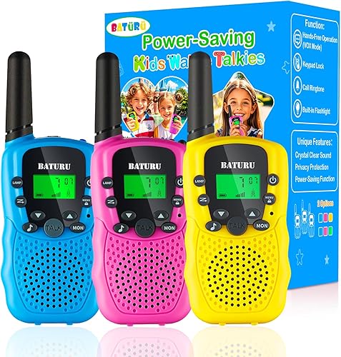 Walkie Talkies para niñas juguetes, paquete de 3 Walky Talkies para niños y niñas de 4 a 12 años, juguetes de radio de dos vías