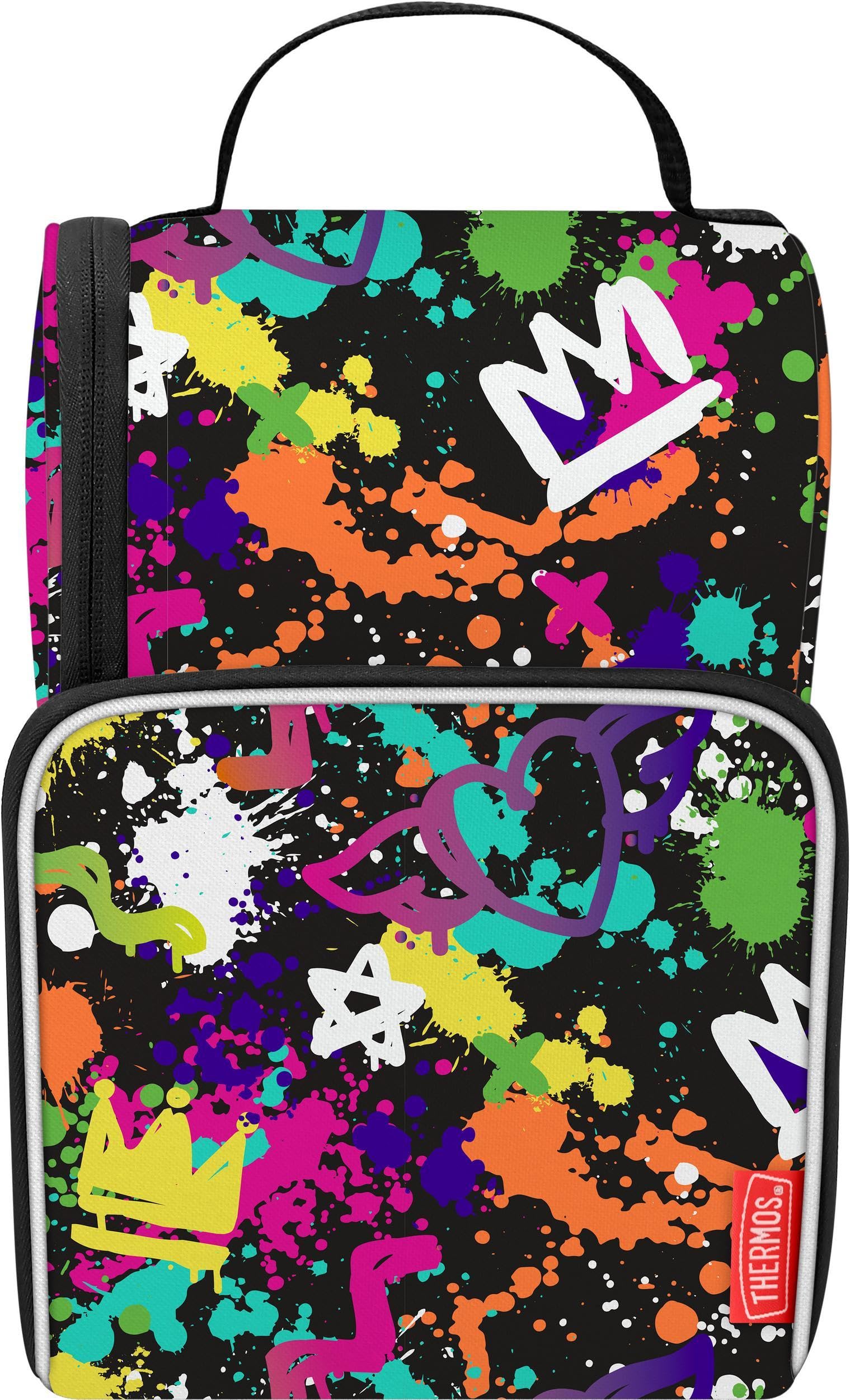 THERMOS Non-Licensed Dual Compartment Tween Lunch Box with LDPE, Graffiti Girl