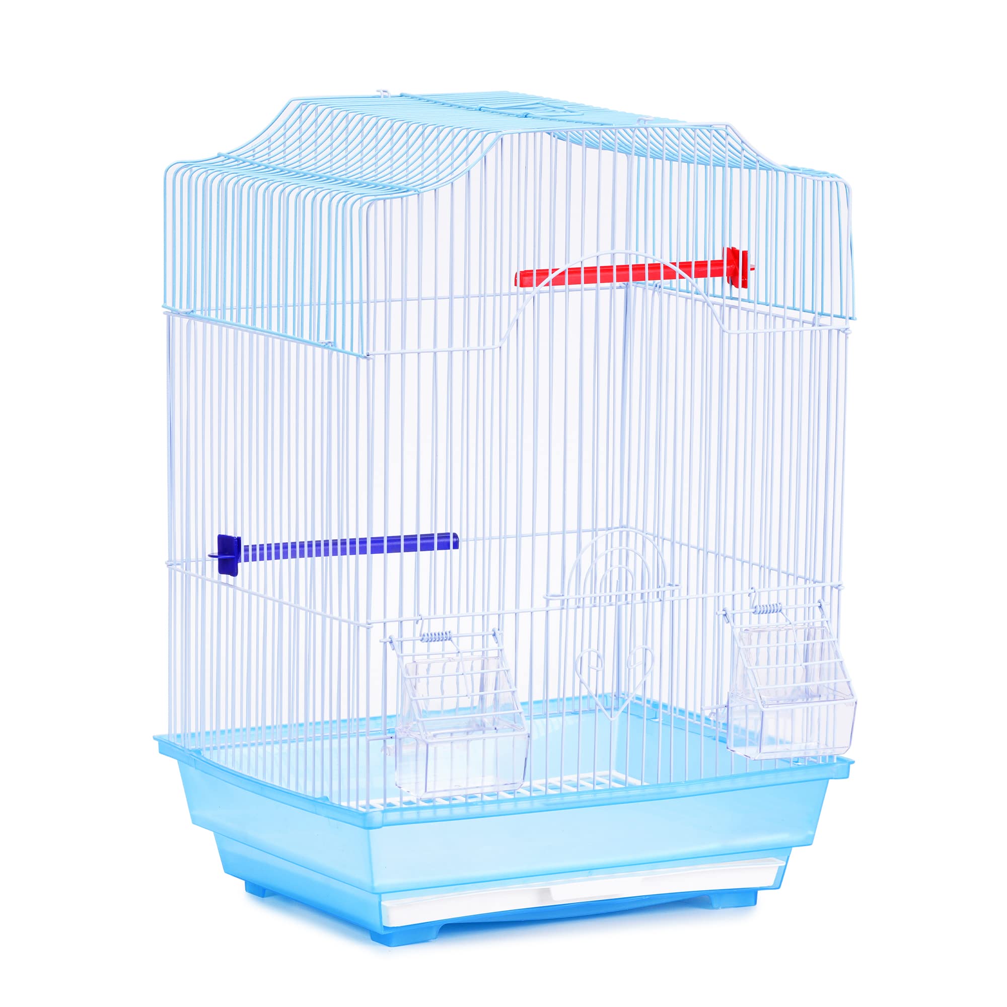 Jaula para pájaros con comederos, Palos y Columpios Jaulas pájaros Jaula agapornis 34.5X28X49.5CM (Color Aleatorio)