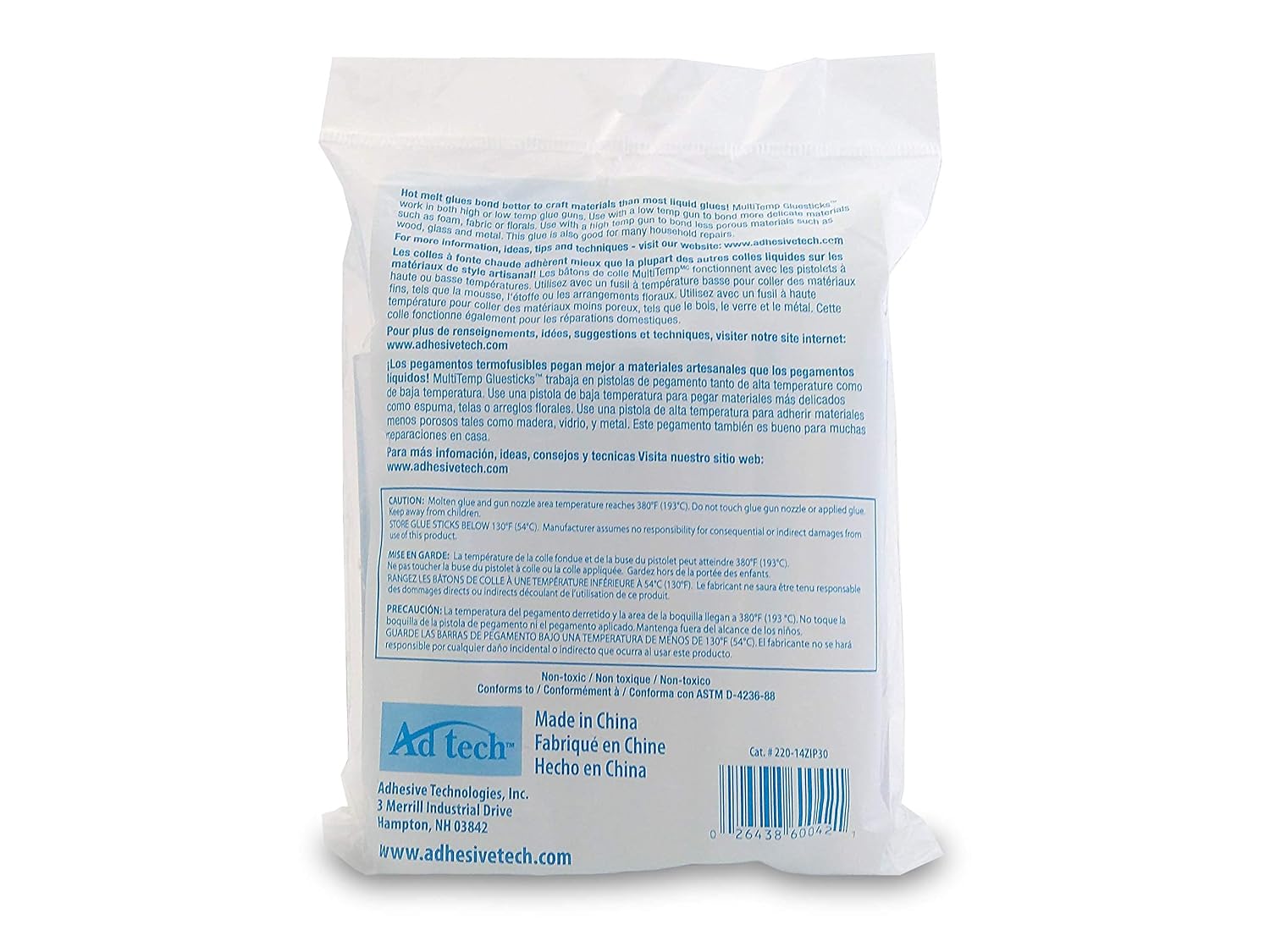 Adhesive Technologies 220-14ZIP30 Multi Temp Full Size Glue, 4-Inch, 30-Pack