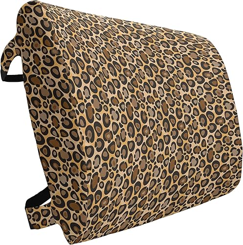 Miniatura 1 de Lunarable Almohada lumbar con estampado de animales, diseño de dibujos animados, piel de leopardo, naturaleza salvaje, fauna, cojín de respaldo