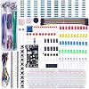 ELEGOO Revised Electronics Learning Set Fun Set Power Supply Module Jumper Cable Potentiometer Breadboard Component Assortment for Arduino