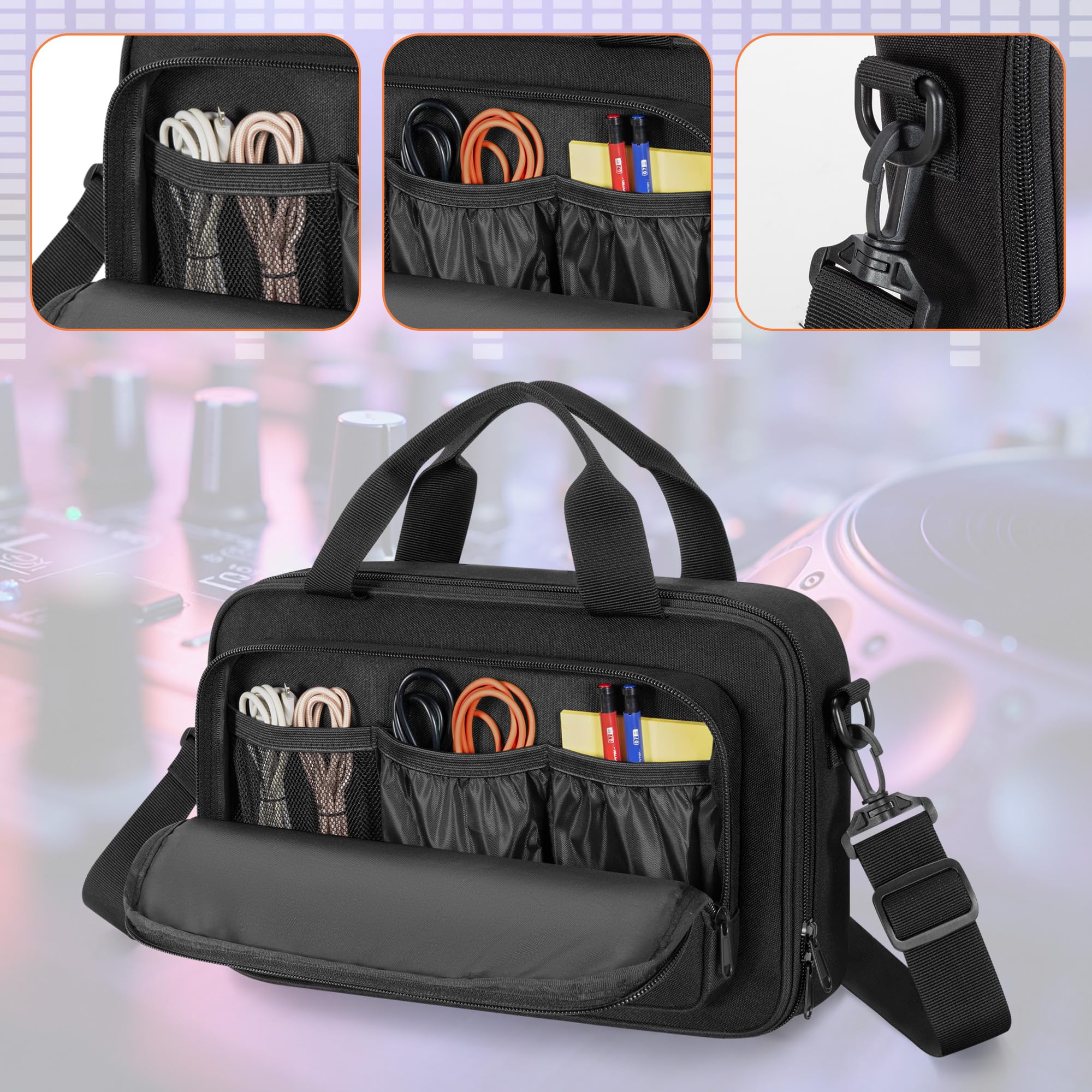 PGmoon Custodia Compatibile con Tastiera MIDI USB Akai Professional MPK Mini MK3 / MPK Mini Play MK3 a 25 Tasti, Borsa da Viaggio per Tastiera con Diverse Tasche per Accessori