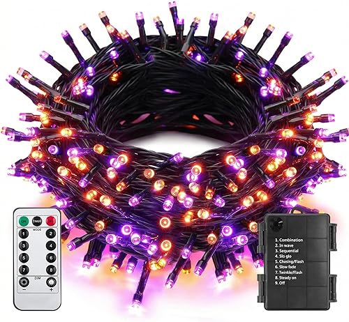 Miniatura 8 de ITICdecor Luces de Cadena de Navidad de 33 pies con 100 LED, Luces de Cadena de Hadas Estrelladas Impermeables a Batería, 8 Modos de Luces