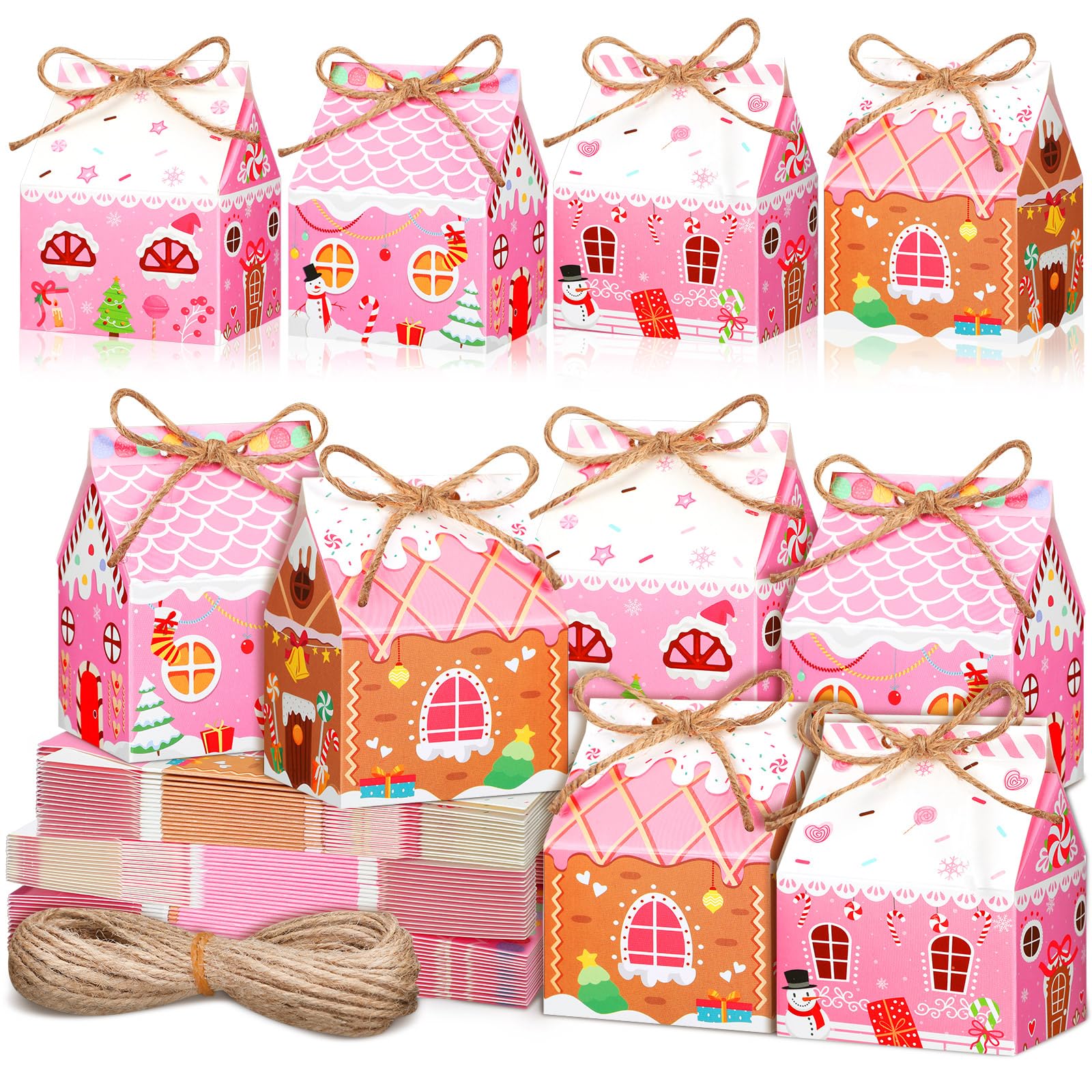 Amazon.com: Reallnaive 48 Pcs Pink Christmas Mini Gingerbread