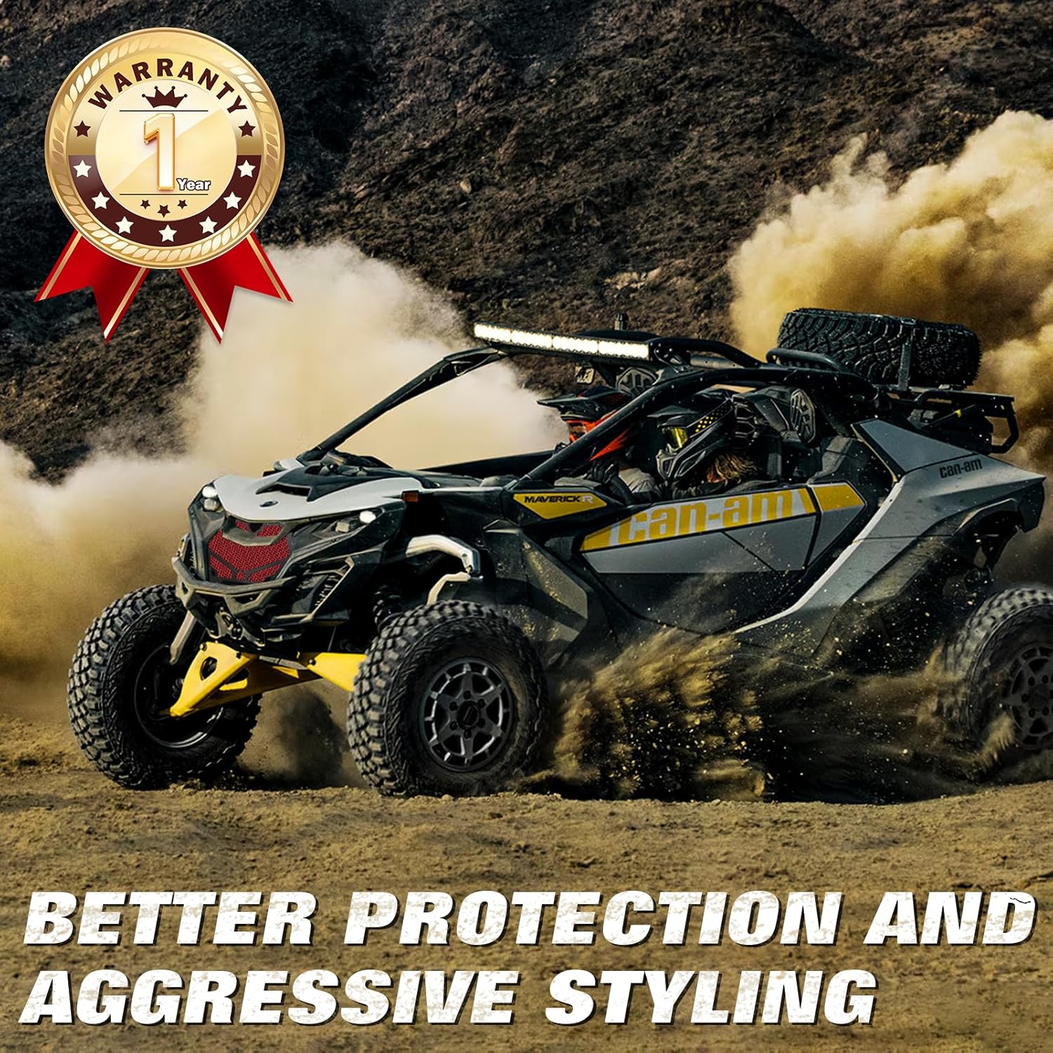 Heavy-Duty Mesh Grille for Can-am Maverick R Front Grille, Compatible with Can Am Maverick R X RS Smart-shox 2024 2025+ All Models, Aircraft-Grade Billet Design Maverick R Grill - Image 7