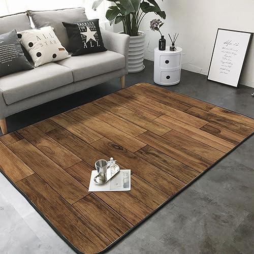 Miniatura 10 de Tapete de esponja lavable para dormitorio de niños y niñas, sala de estar, tablones de madera, estilo retro, madera de roble, decoración de pared,