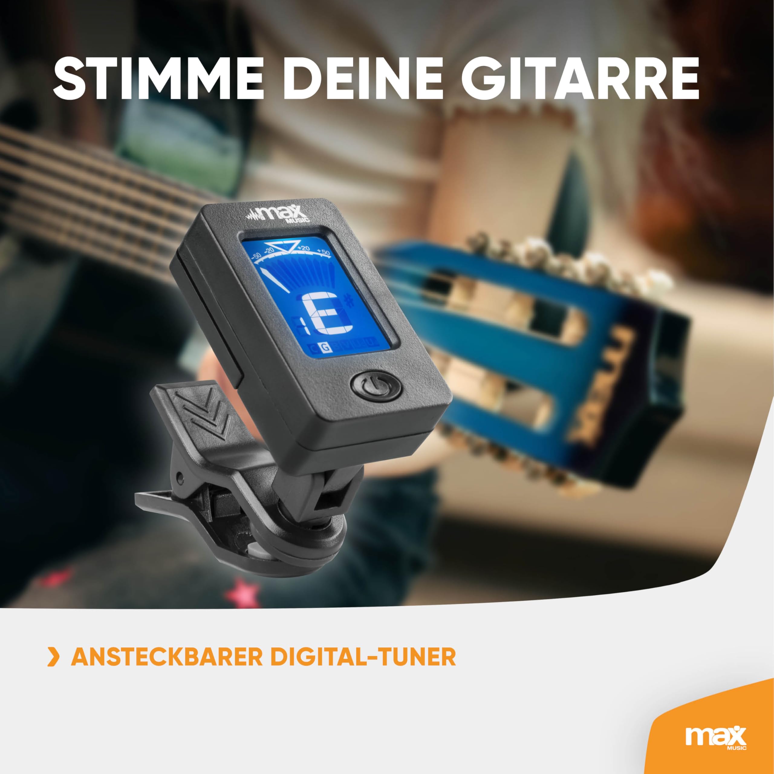 MAX SoloArt Junior - Akustik Gitarre 3/4, Kinder Gitarre inkl. Stimmgerät, Ständer, Tasche, Plektrum, Gurt und Saiten-Zubehör, 3/4 Guitar in Holz Blau