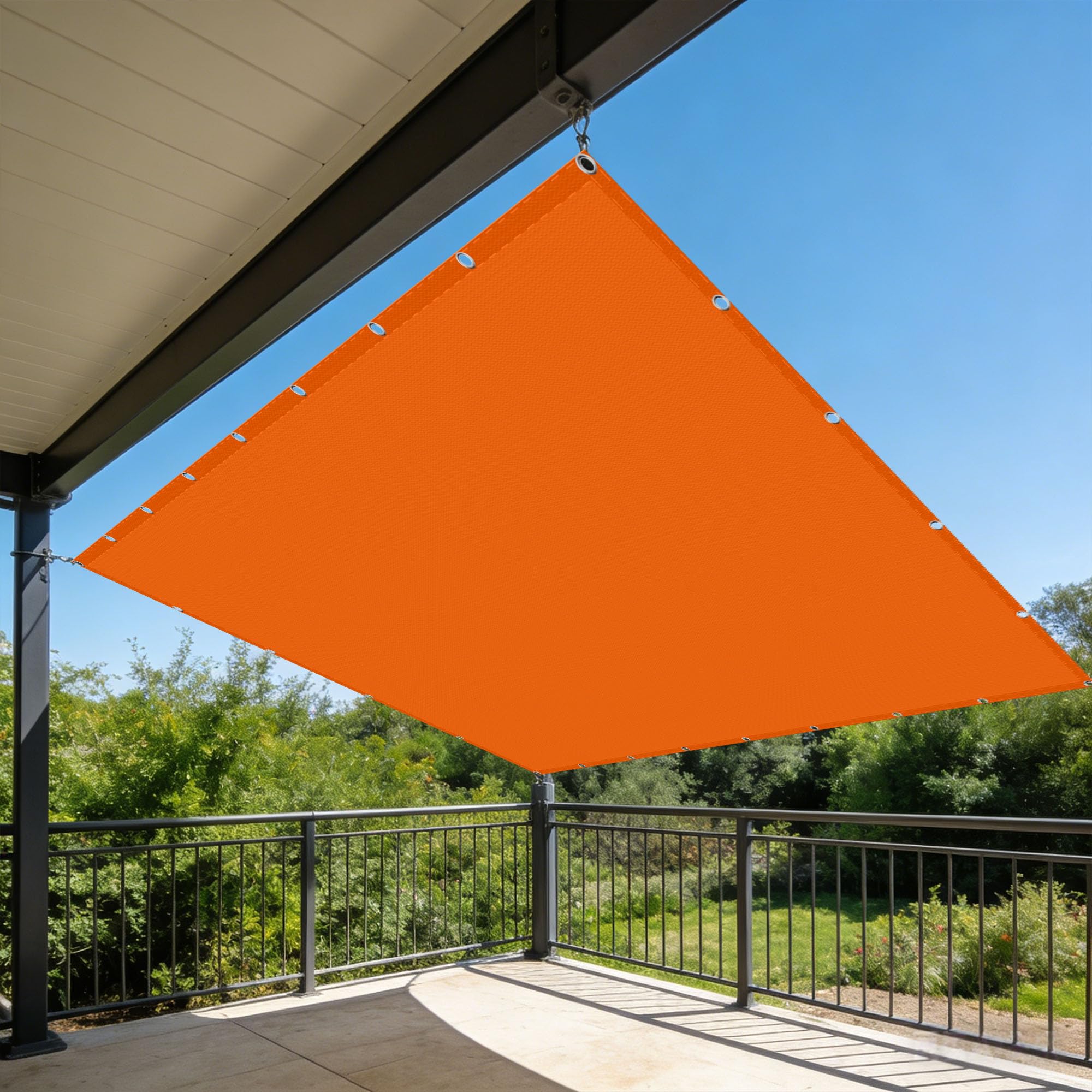 Voile d'ombrage carré pour grand jardin auvent imperméable couleur sable au patio