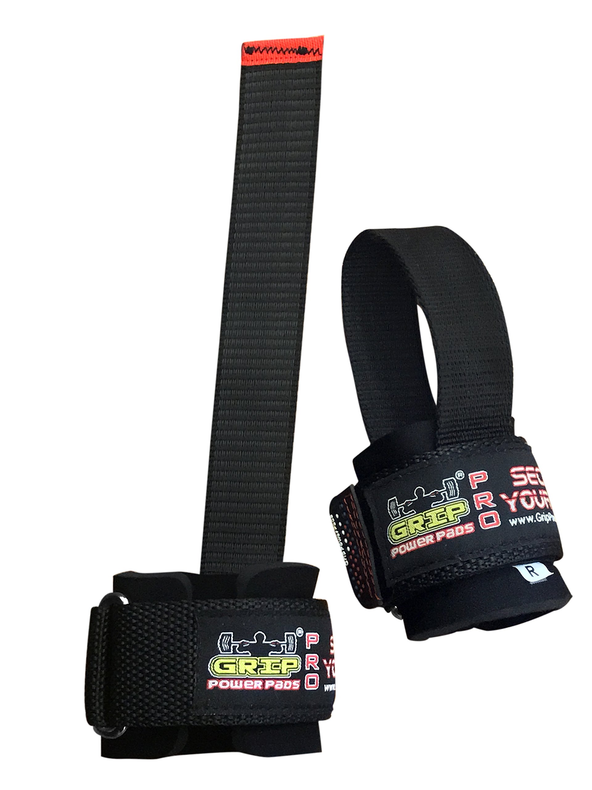 Las mejores correas de levantamiento de peso, acolchadas de neopreno, 1 par de muñequeras y correas de sujeción de goma con revestimiento de algodón de goma en un lado, Rubber Side Face The Bar