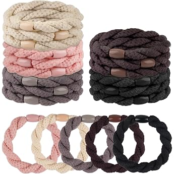 Womens Hair Scrunchies Pack of 15 5 Colours Elastic Hair Scrunchie