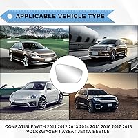 Vista 6 de Espejo de cristal calefactable para el lado del pasajero, compatible con Volkswagen VW Passat Jetta Beetle 2011, 2012, 2013, 2014, 2015, 2016, 2017