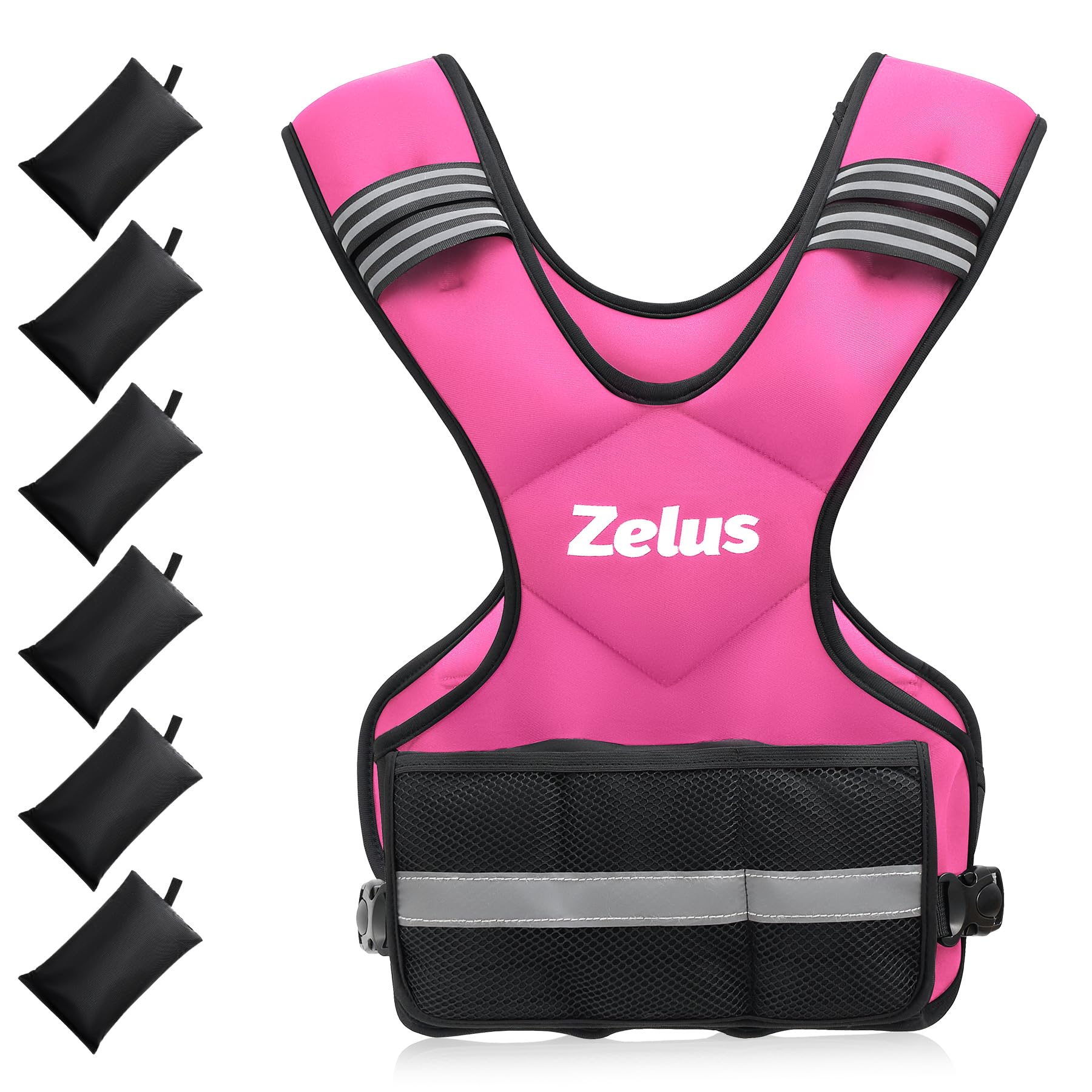 ZELUS Weighted Vest for Men Women,Adjustable 4-32lb Vest, Removable Weights