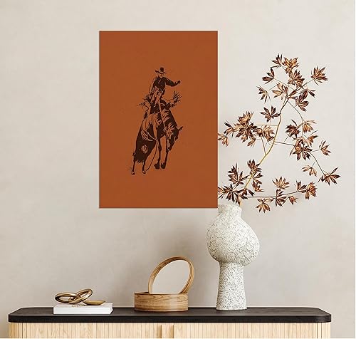 Miniatura 7 de Cuadro de pared vintage de vaquero occidental con diseño de vaquero del suroeste, equitación, estilo retro, bohemio, para sala de estar, dormitorio,