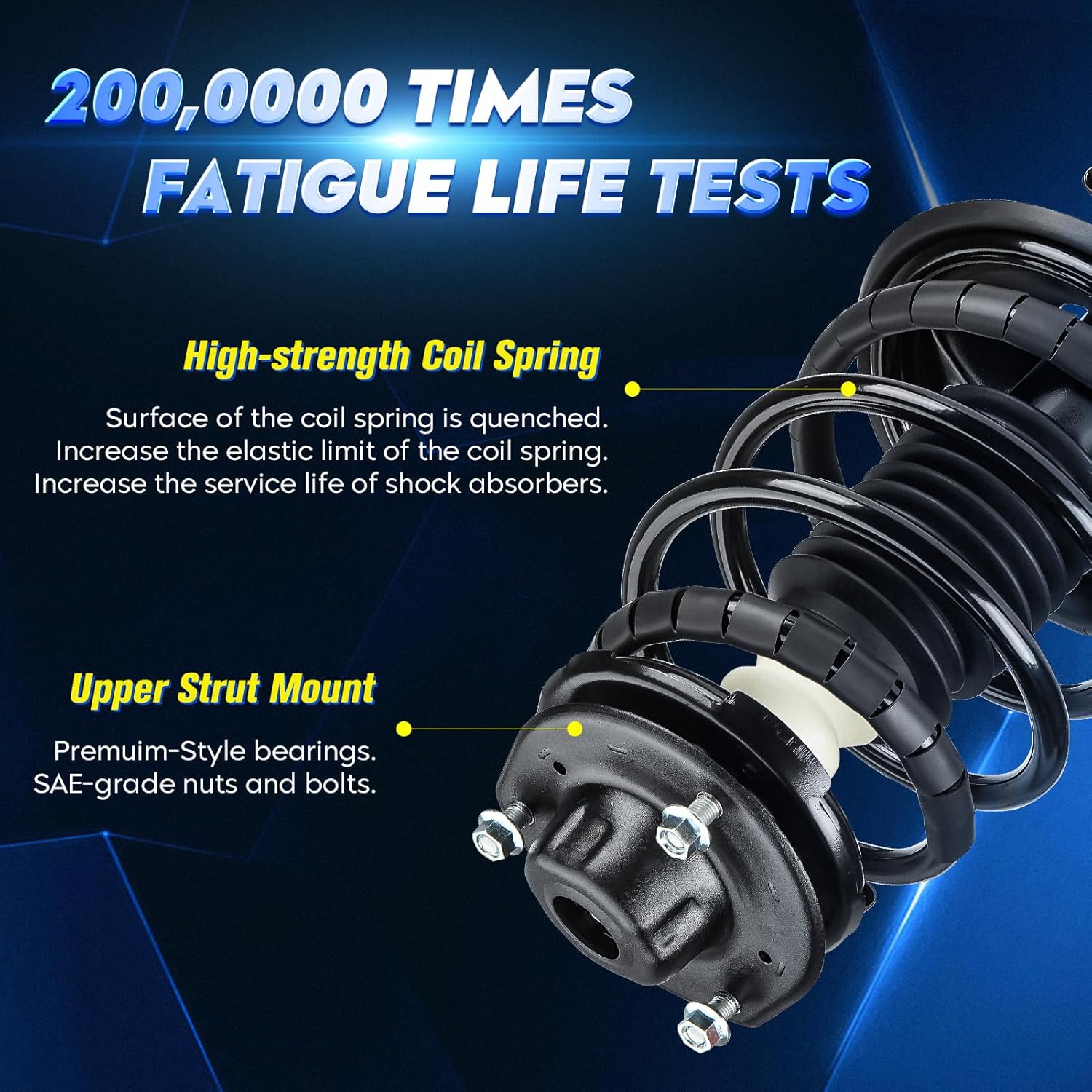 Front Strut Shock Assembly w/Coil Spring for Toyota Camry 1997-2001, Solara 1999-2003, Replace 171678 171679, Left & Right, 2PCS