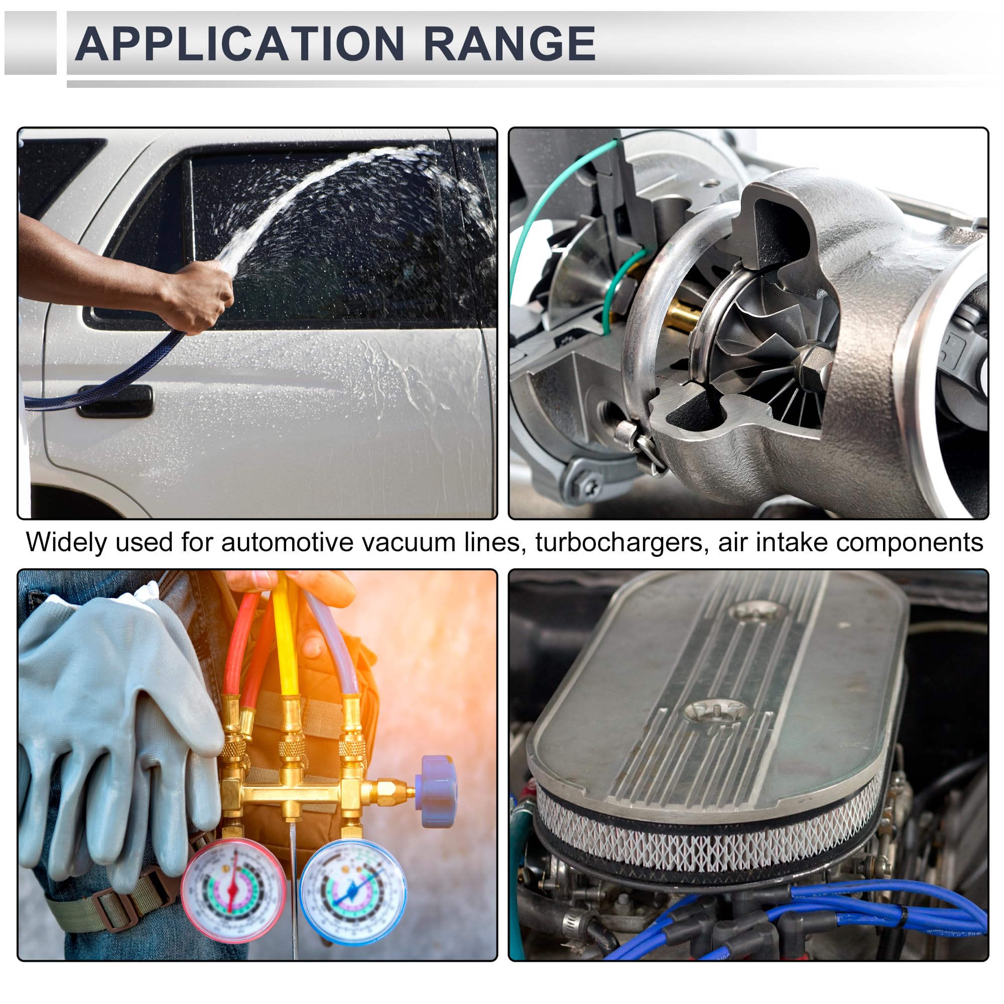 1 manguera de vacío universal de silicona para alta temperatura, 20 pies, 1/2 pulgada, 12 mm de diámetro interior, 3 mm de grosor, línea de vacío automotriz de presión máxima de 130 PSI,