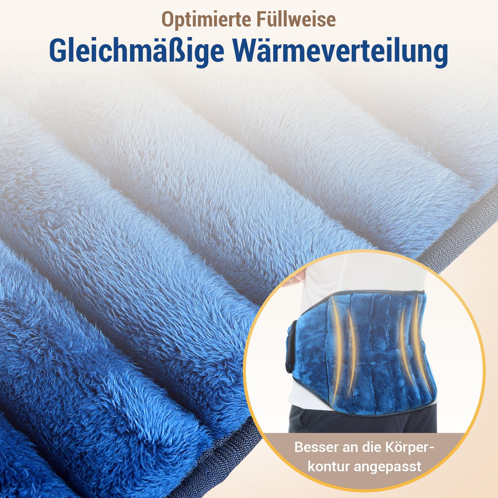 Comfytemp Körnerkissen Mikrowelle Wärmekissen für Rücken Bauch，Natürliche Leinsamen Feuchte Wärme Rückenwärmer Wärmegürtel Heizgürtel Periode（1,2kg）Geschenke