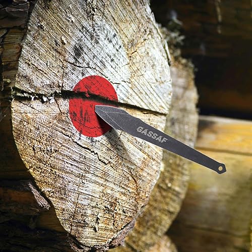 Miniatura 4 de GasSaf Juego de cuchillos para lanzar hacha Tomahawk de acero inoxidable y cuchillo de lanzamiento bien equilibrado de acero inoxidable, funda