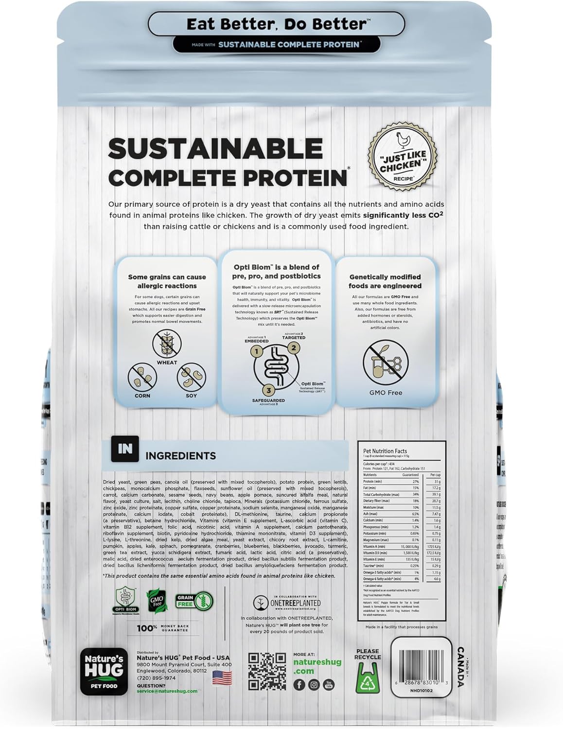 Nature's HUG Hypoallergenic Dry Dog Food for Puppy Toy & Small Breeds – Complete & Balanced Nutrition, Sensitive Stomach Support, High-Protein, Grain Free – 5lb