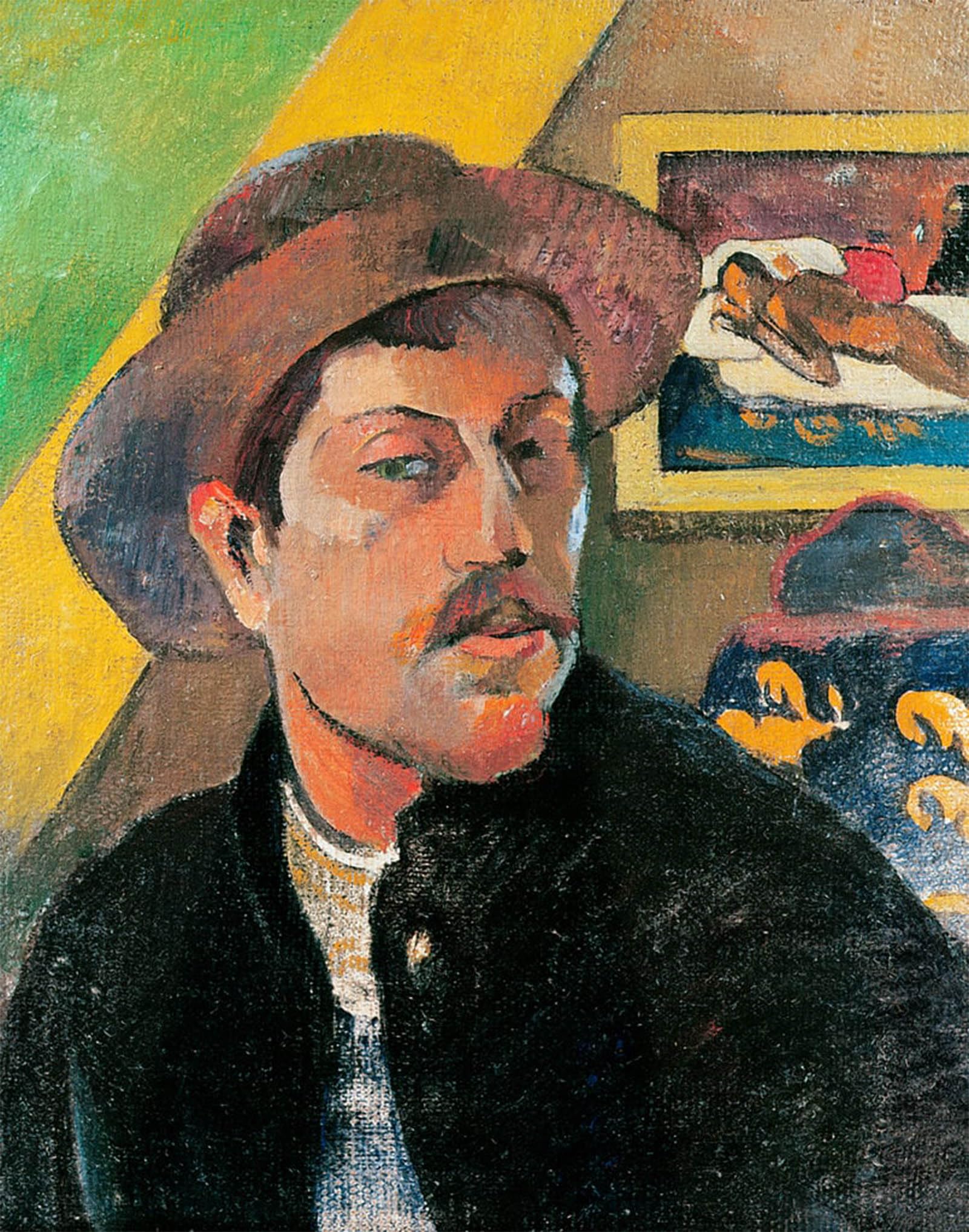 POSTERIIk Vintage Art Print Images Pictures Print Self Portrait in a Hat by Paul Gauguin Modern Colour Posters for Office Home Decor 60x90cm