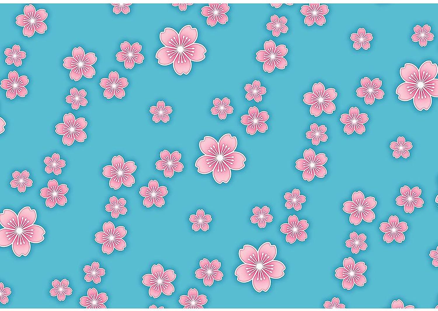 CafePress Cherry Blossoms Blue Pattern 8.5" x 4.5" Zipper Cosmetic Pouch
