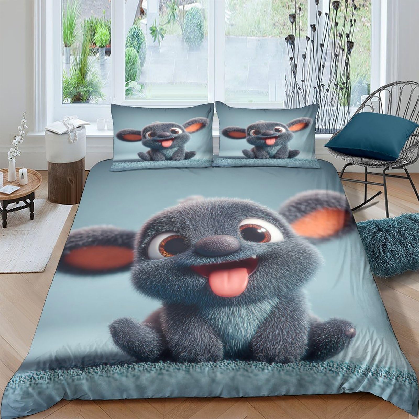 Ctjqhvkz Style-4 3D Printed Cute Cartoon Animal Fitted Sheet Microfiber Soft Breathable Playful Character Bed Cover For Bedroom Dorm Decor Single（135X200cm）