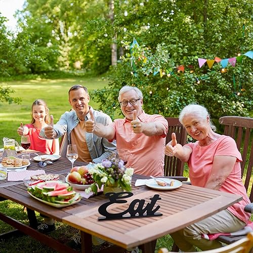 Miniatura 5 de Jetec Letrero decorativo de madera para cocina, decoración rústica de granja, letras de madera para cocina, hogar y sala de estar, 2 piezas