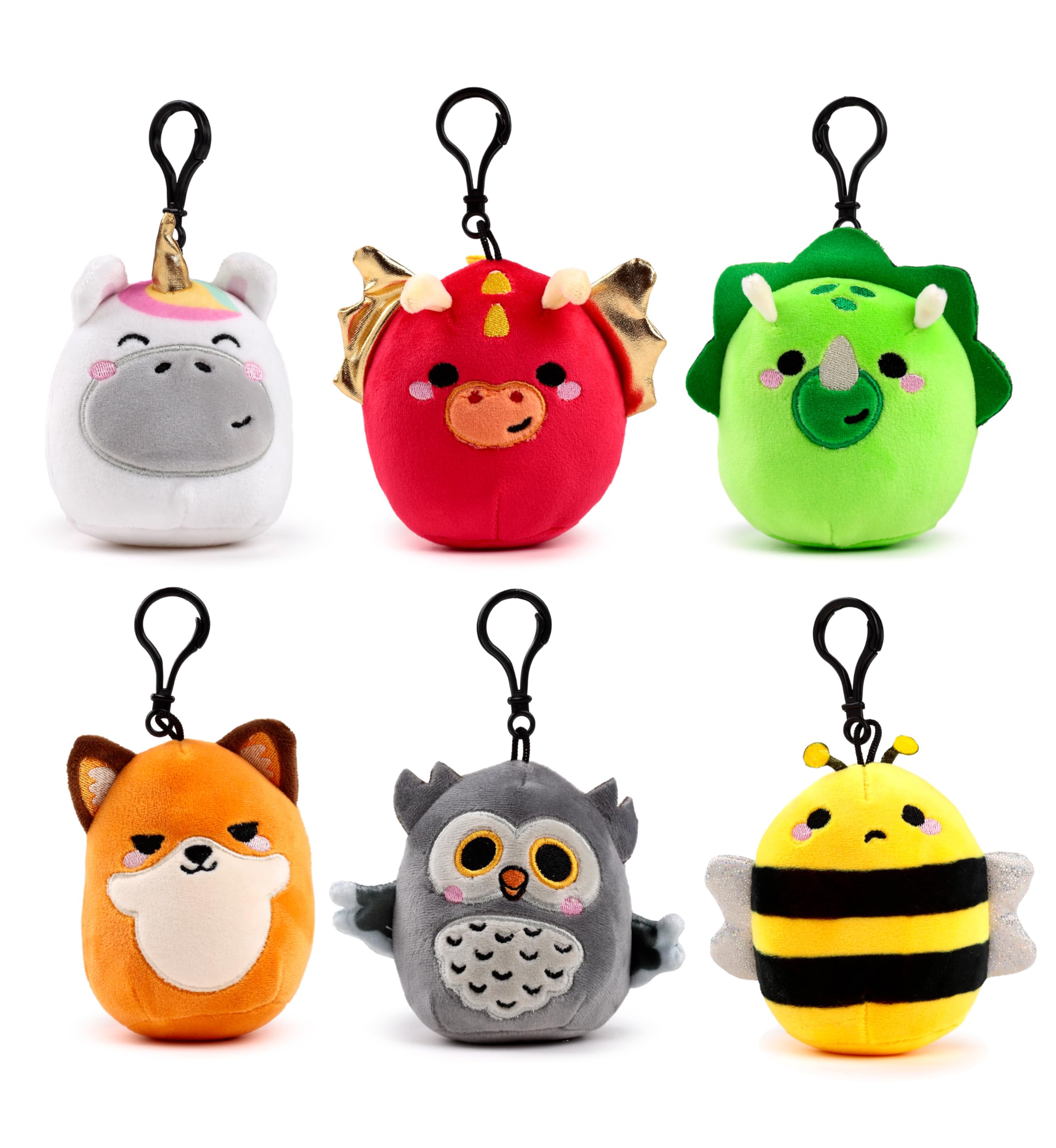 Puckator Squidglys Adoramals Plush Keyring - Mothers Day Gifts Key Ring Keyrings Tags - Cool Keyrings Hoop Clip Fobs - Funny Cute Car Men's Accessories Stuff For Men Women - Trinket