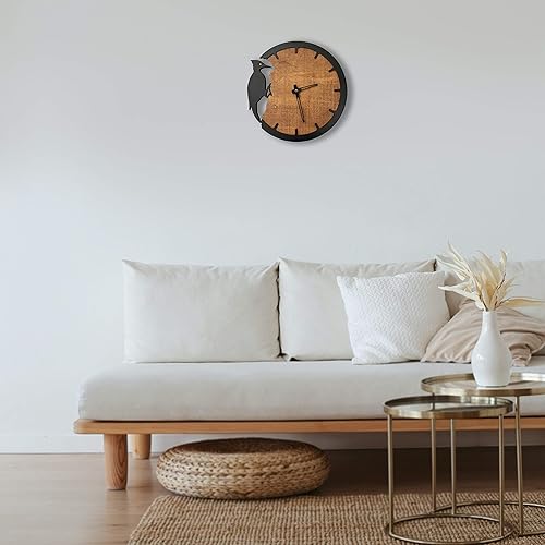 Miniatura 4 de Reloj de pared de pájaro carpintero, decoración moderna del hogar, reloj de pared de animales, reloj de pared de madera, relojes para decoración de