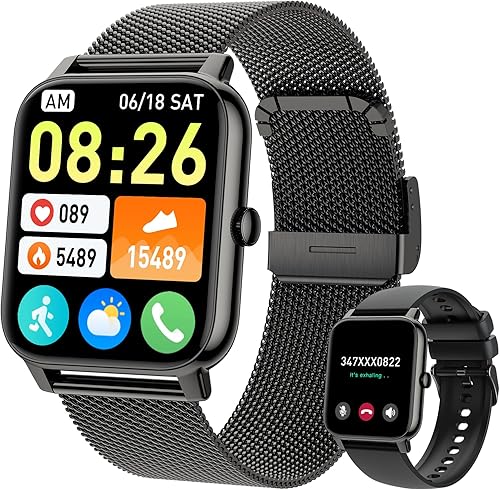 Reloj inteligente para mujeres y hombres Fitness (llamadarespuesta de llamada) Bluetooth Smartwatch para teléfonos Android iPhone, impermeable,