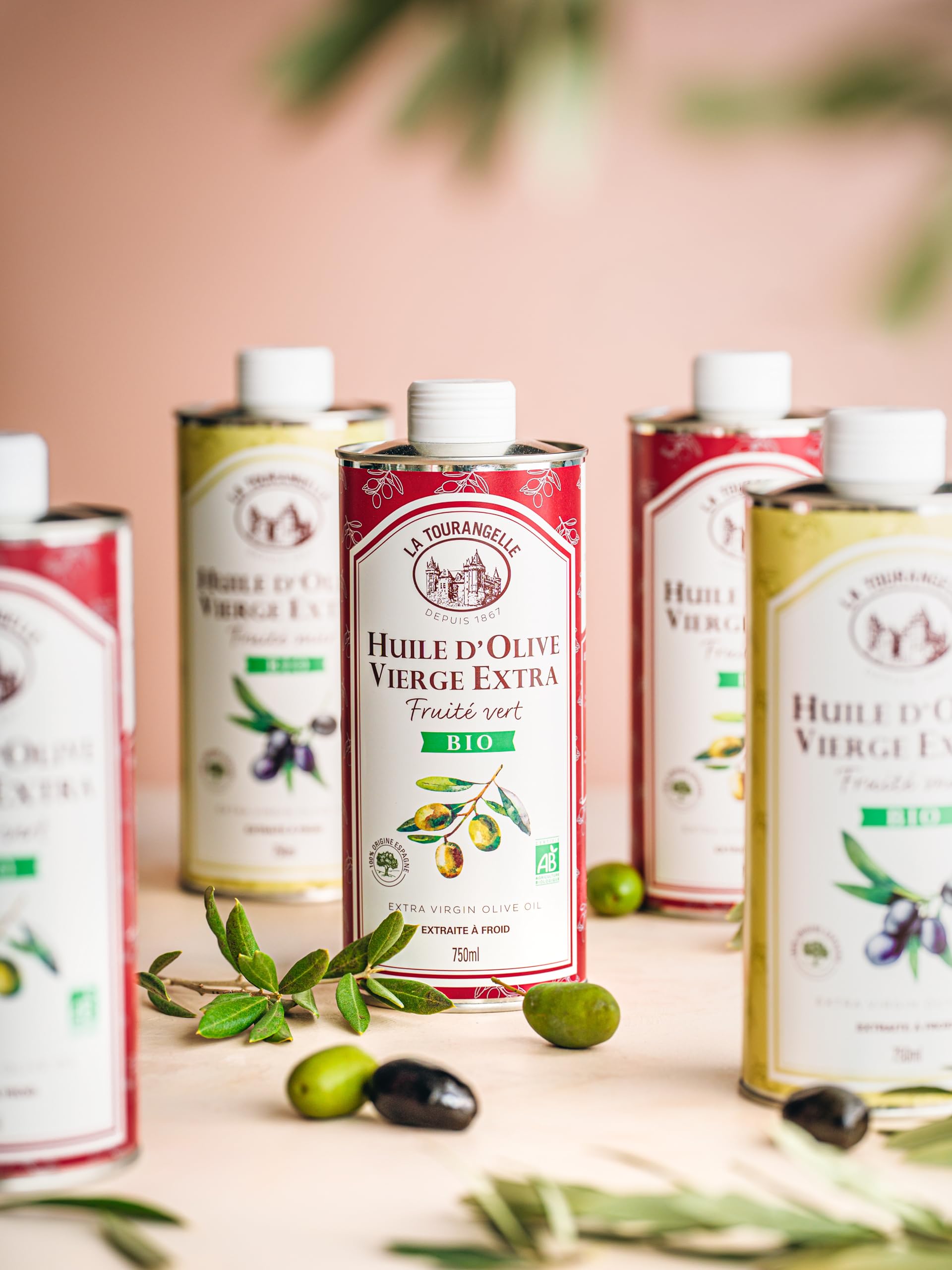 La Tourangelle - Huile d'olive vierge extra Bio - Fruité Vert - Extraite à froid - Riche en polyphénols & Omega 3 - Huile de qualité supérieure - 750ml